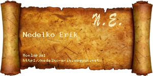 Nedelko Erik névjegykártya